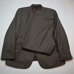 Caravelli 46R 40x30 Brown Super 150s Sharkskin Mens Jacket Pants Suit